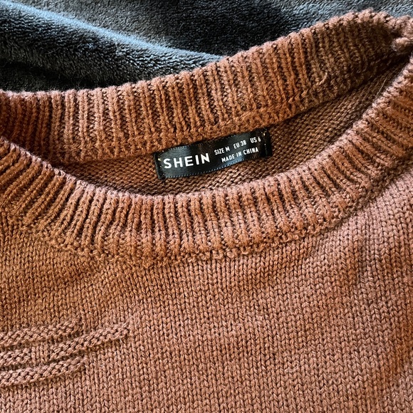 SHEIN Brown Knit Sweater with pearls - Picture 3 of 6